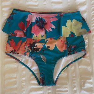 Kortni Jeane High Waisted Ruffle Swim Bottoms